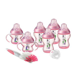 Tommee Tippee closer to nature® PP 印花奶瓶套裝 -配新乳感超柔軟奶嘴-Pink