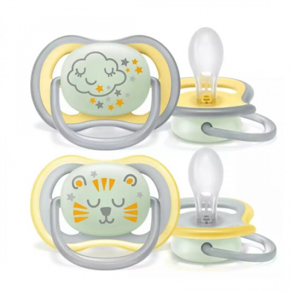 Philips Avent 透氣系列夜光安撫玩咀18m+ (2個裝）