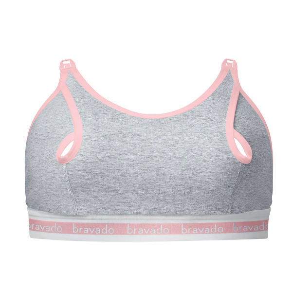 BRAVADO DESIGNS CLIP AND PUMP™免提哺乳胸圍配件-鴿灰/粉紅色