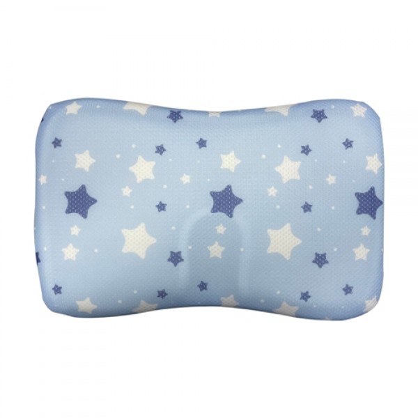 California Bear 星星印花立體透氣童嬰枕-天藍色