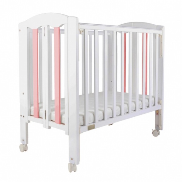 Baby Star Easi 摺合嬰兒木床(包括2” 床褥) – 粉紅色