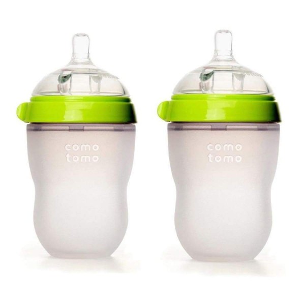 Comotomo 防脹氣矽膠奶瓶 250毫升 / 8安士 (2個裝)-綠色