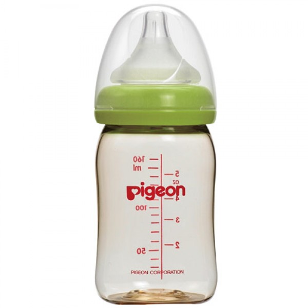 Pigeon 寬口母乳實感PPSU奶瓶160ml/綠